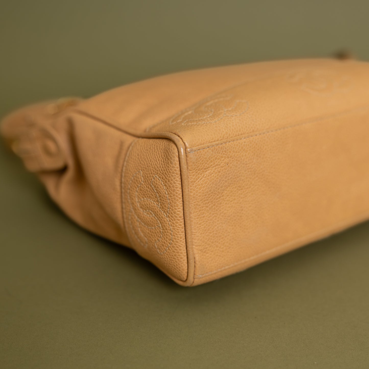 Beige Caviar Triple CC Tote