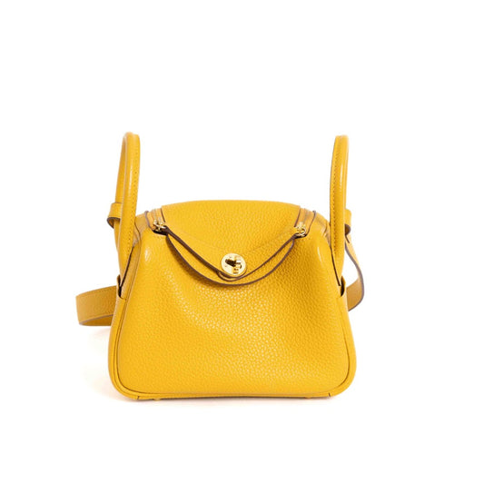 Hermes Mini Lindy Jaune Ambre Clemence