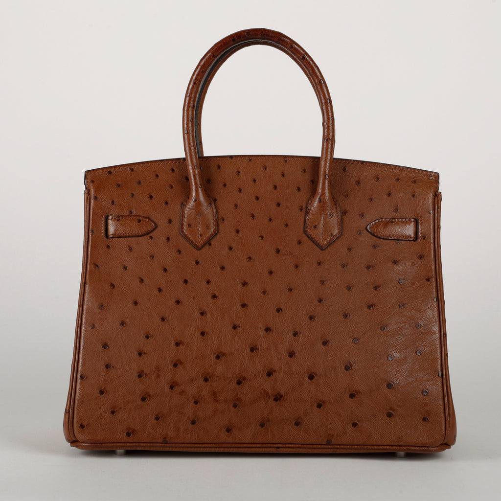 Birkin 30, Brown Ostrich Palladium Hardware