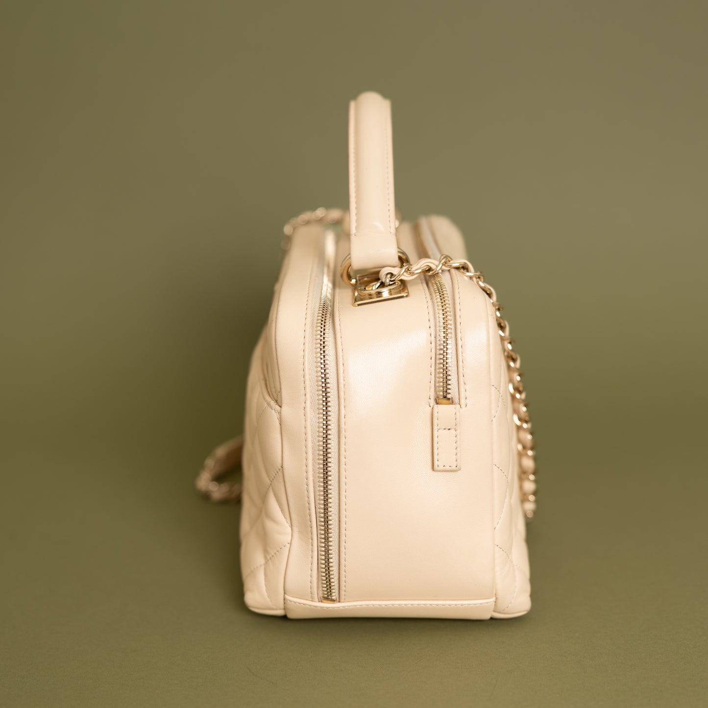 Medium Trendy CC Bowling Bag, Beige 9863