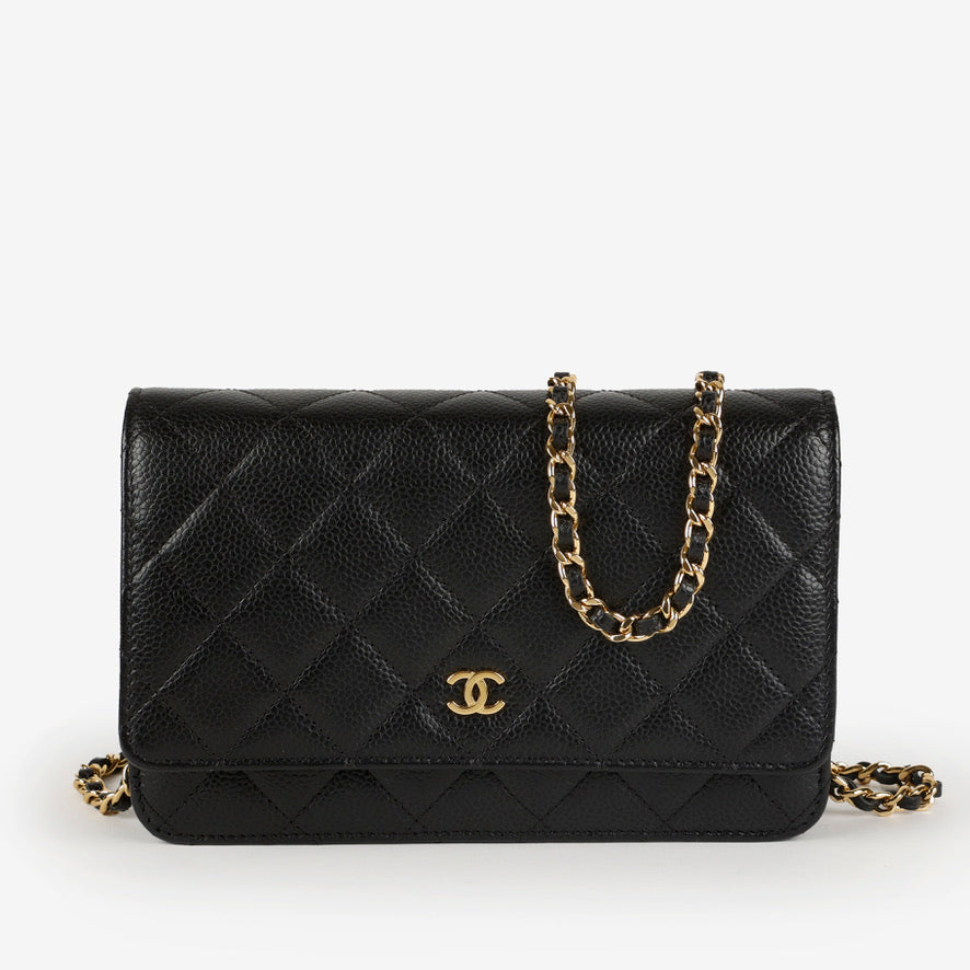 Wallet On Chain, Black Caviar Gold Hardware