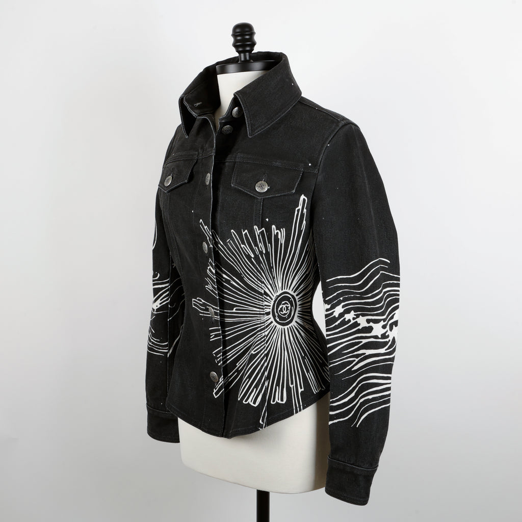 Black White Denim Jacket (22C)