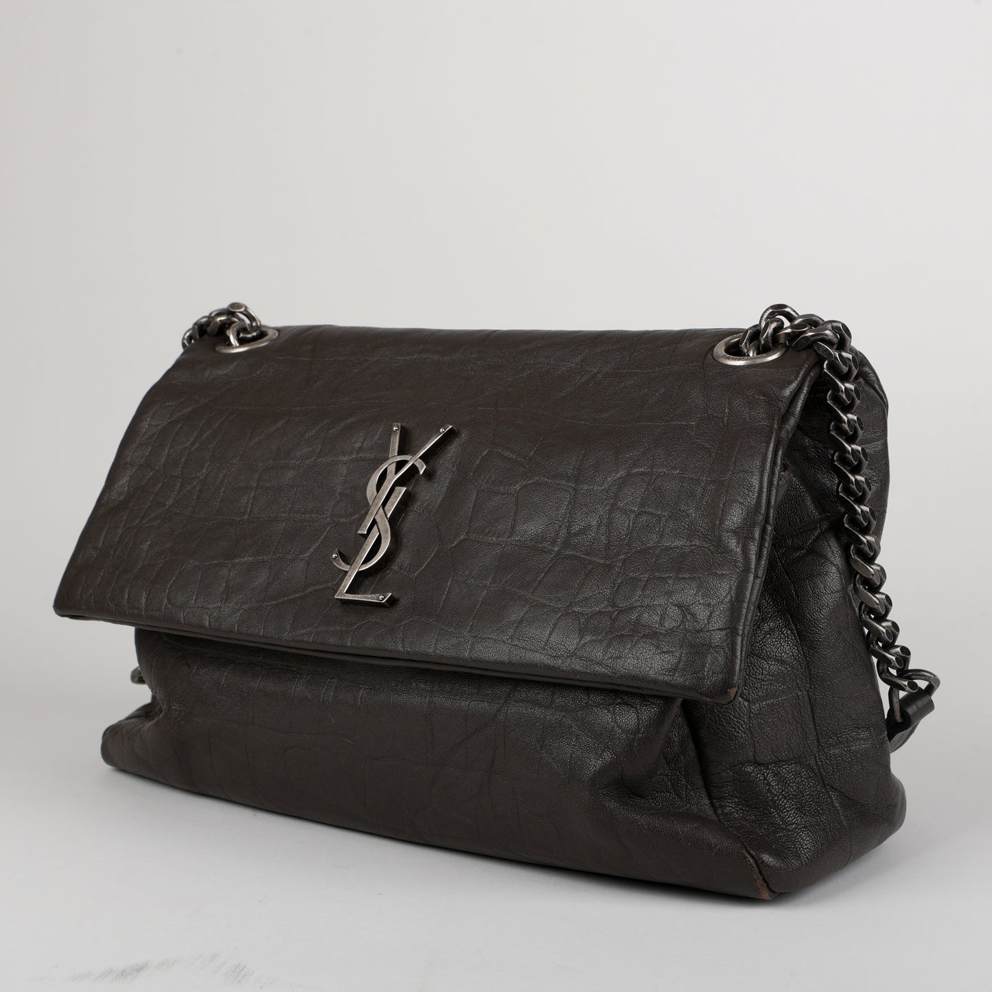 Medium West Hollywood Crossbody Bag, Grey Calfskin