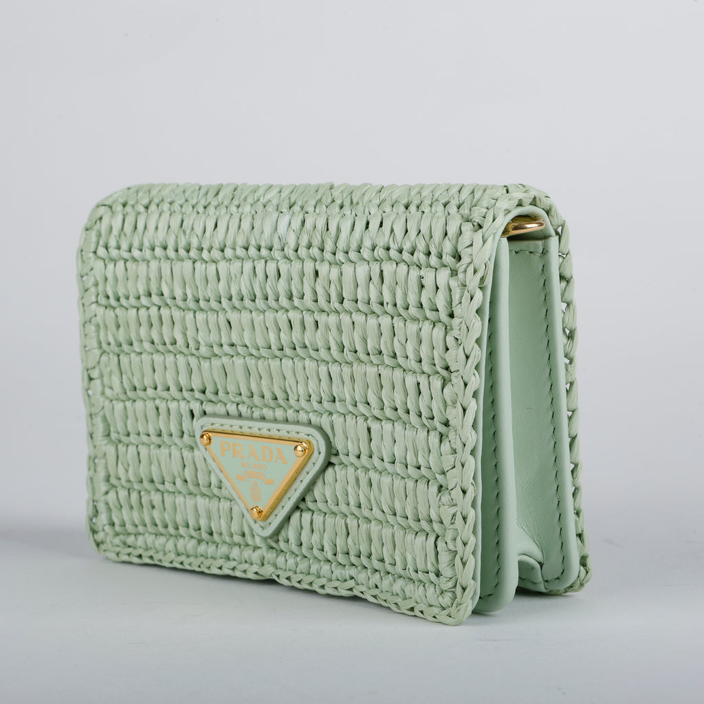 Raffia Mini Bag, Mint Green