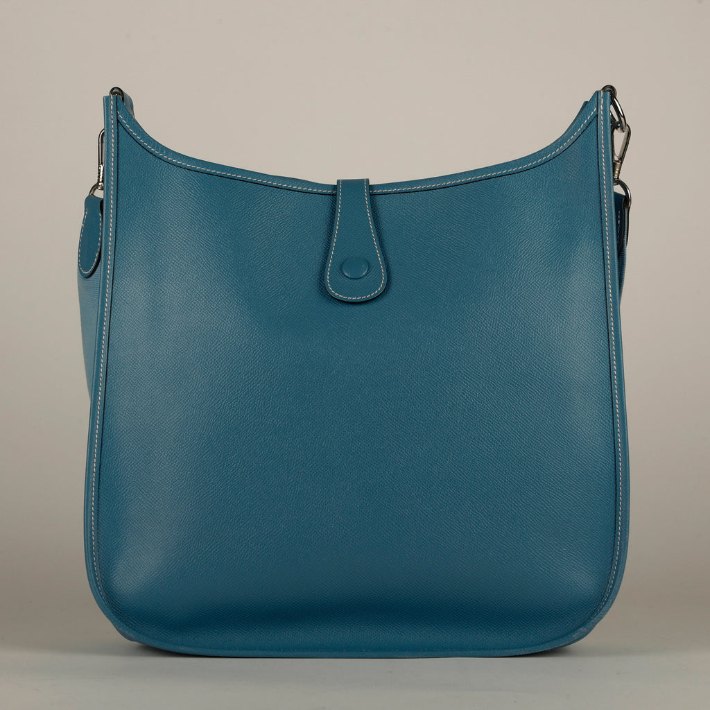 Evelyne PM I, Blue Jean Epsom Palladium Hardware