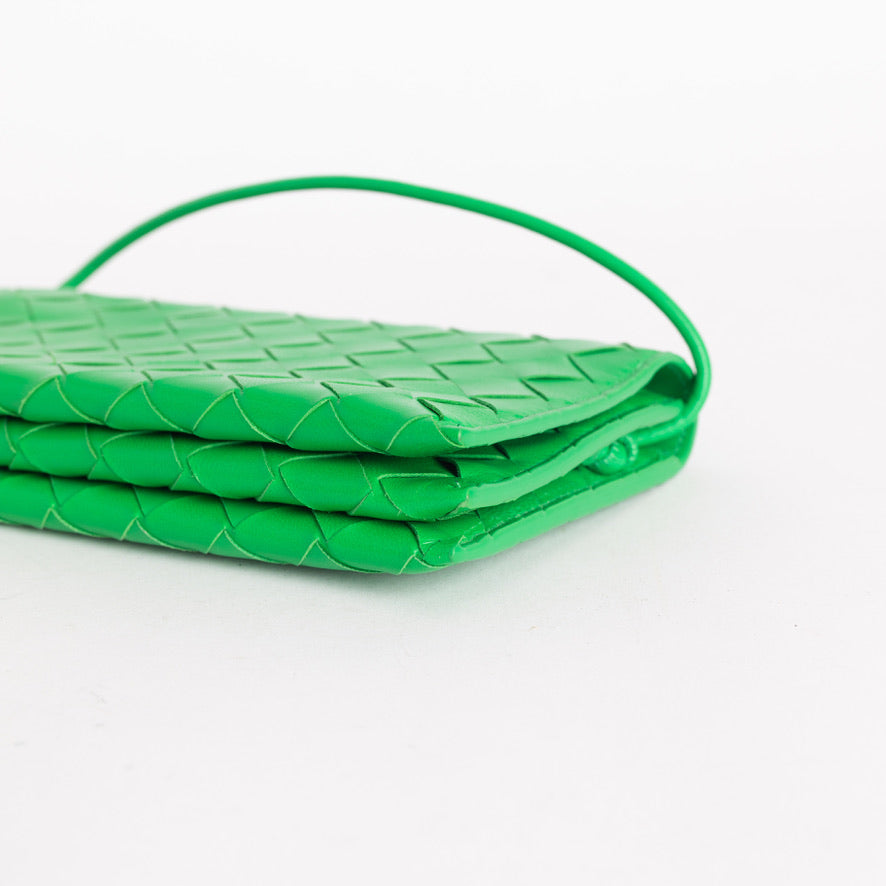Bottega Venetta Wallet On Strap Green 5030