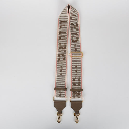 Logo Adjustable Strap, Pink Beige Taupe