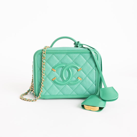 Chanel Mini Filigree, Green Caviar 2661