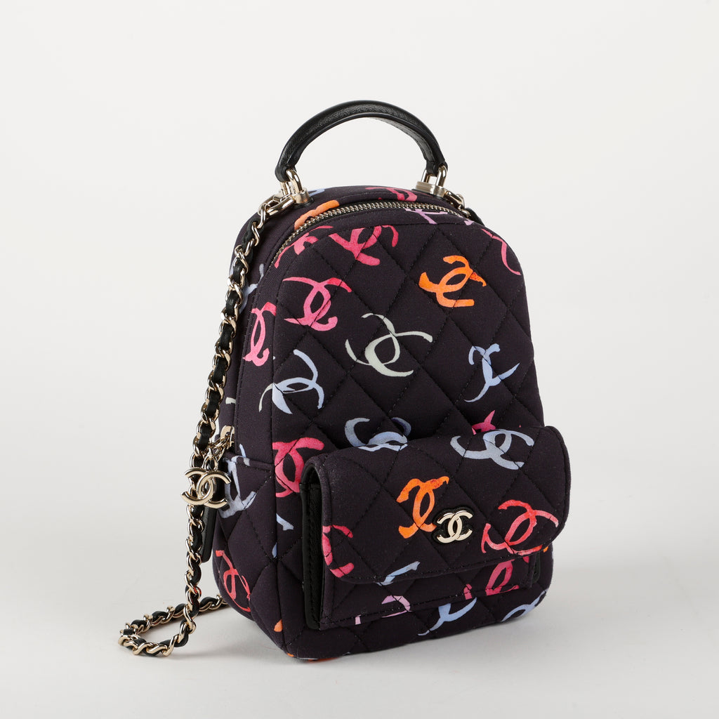 Fabric CC Mini Backpack Navy Blue