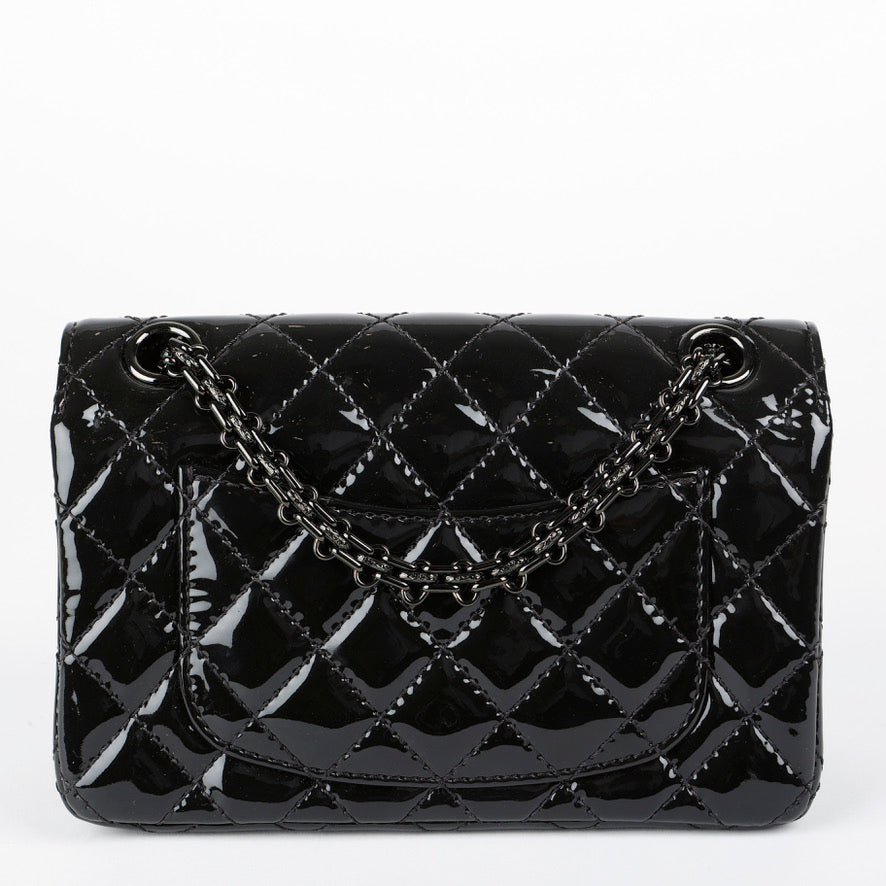 So Black Patent Mini Reissue Flap Bag