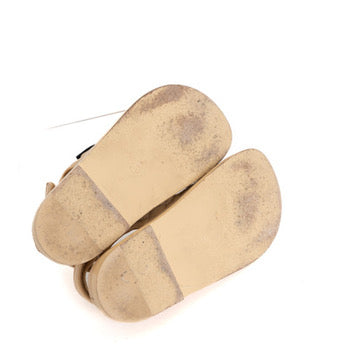 Beige Lambskin Dad Sandals Size 38