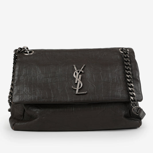 Medium West Hollywood Crossbody Bag, Grey Calfskin