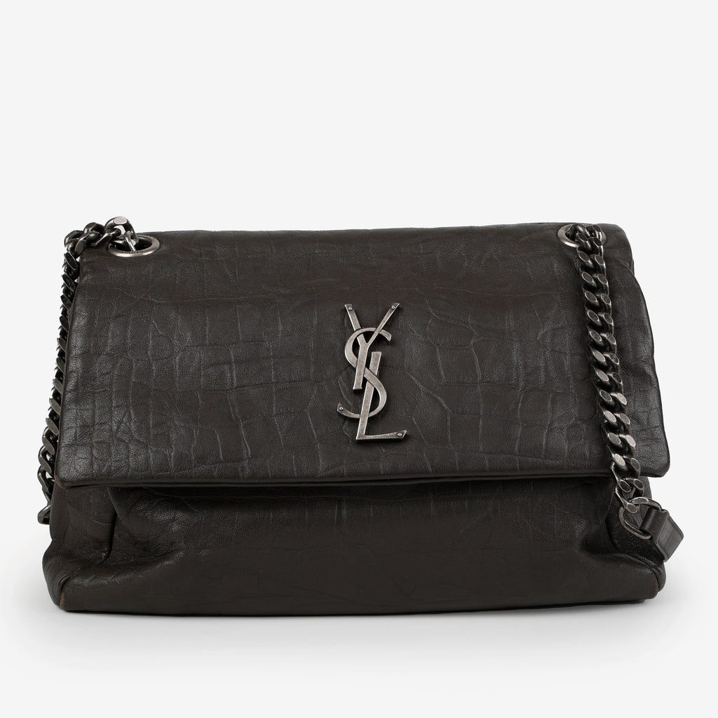 Medium West Hollywood Crossbody Bag, Grey Calfskin