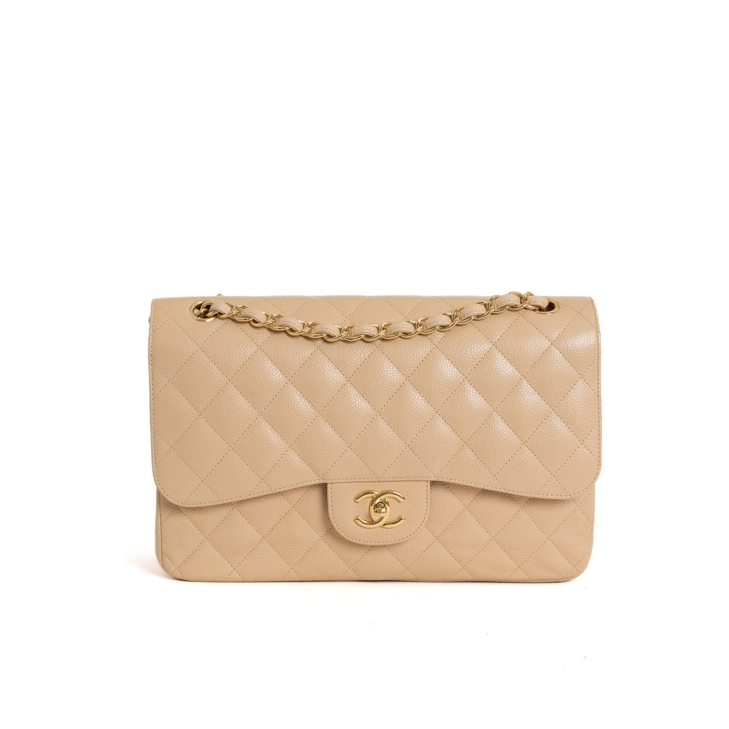 Jumbo Double Flap, Beige Claire 7244