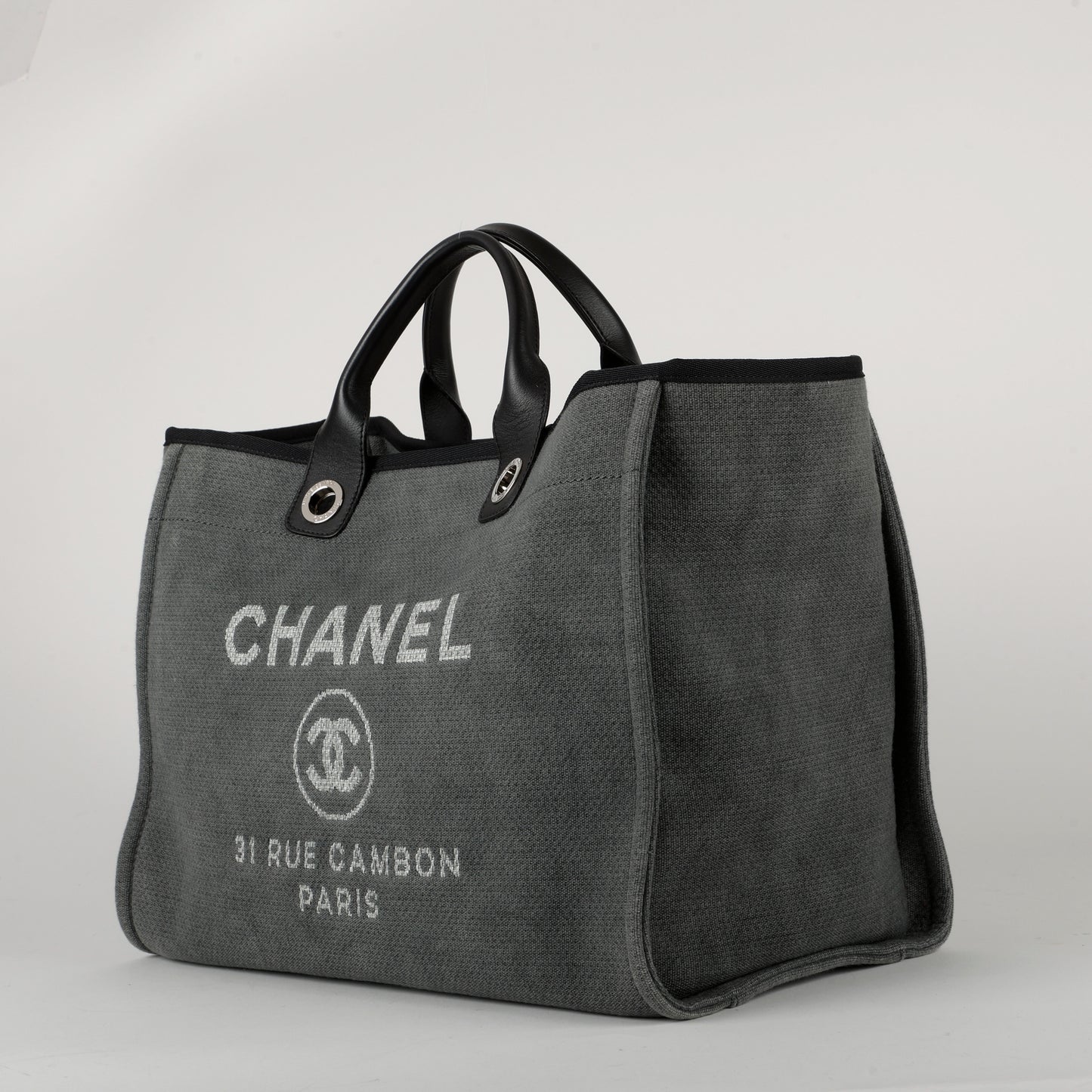 Large Deauville Tote, Grey Canvas