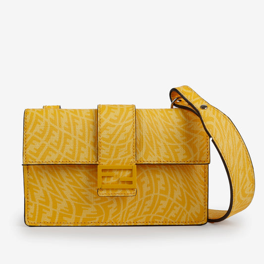 Baguette Belt Pouch Motif, Yellow Coated Canvas
