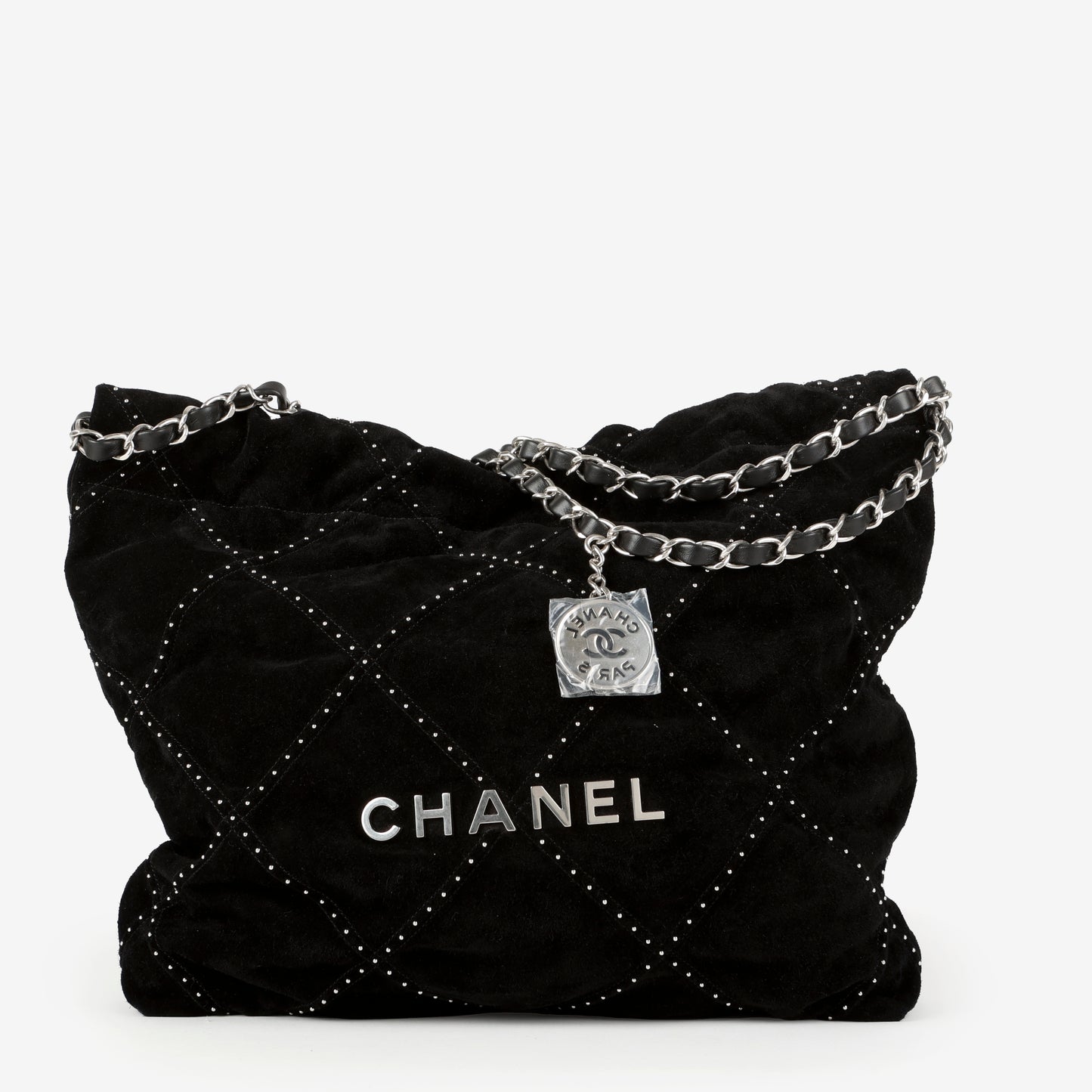 Small Suede 22 Studded, Black Silver