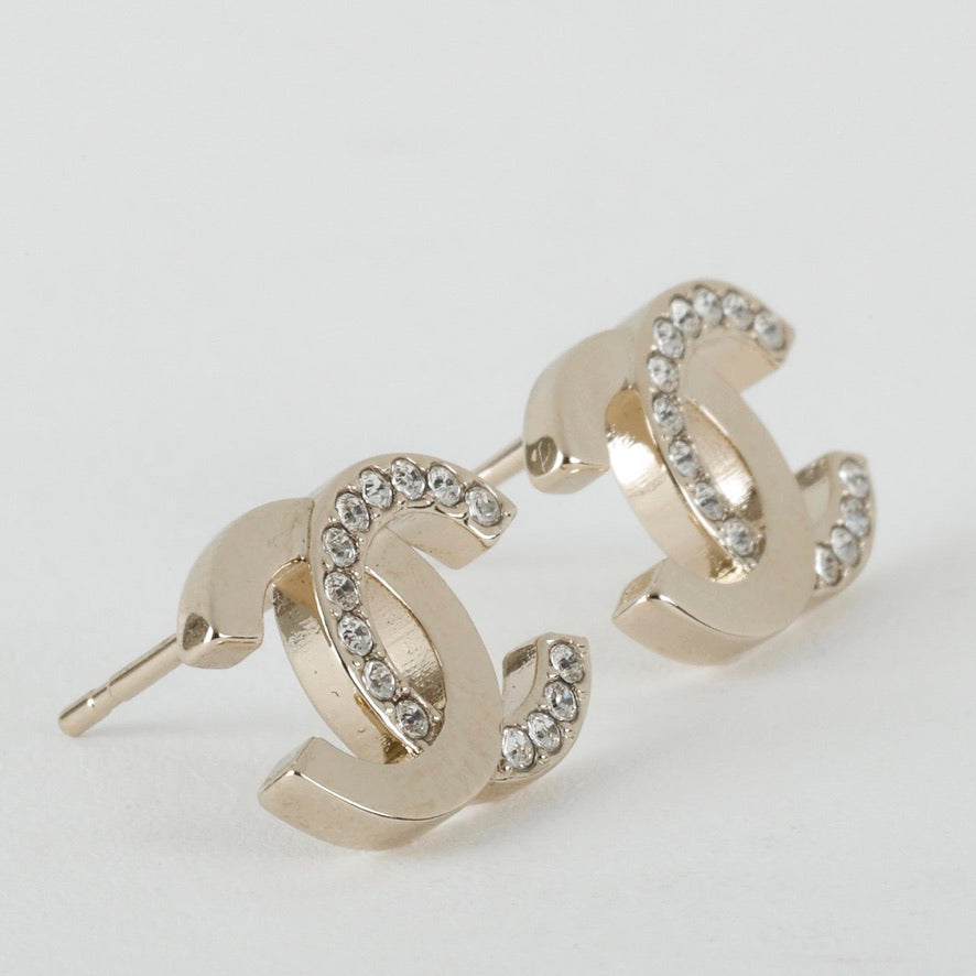CC Gold Crystal Studs 12028