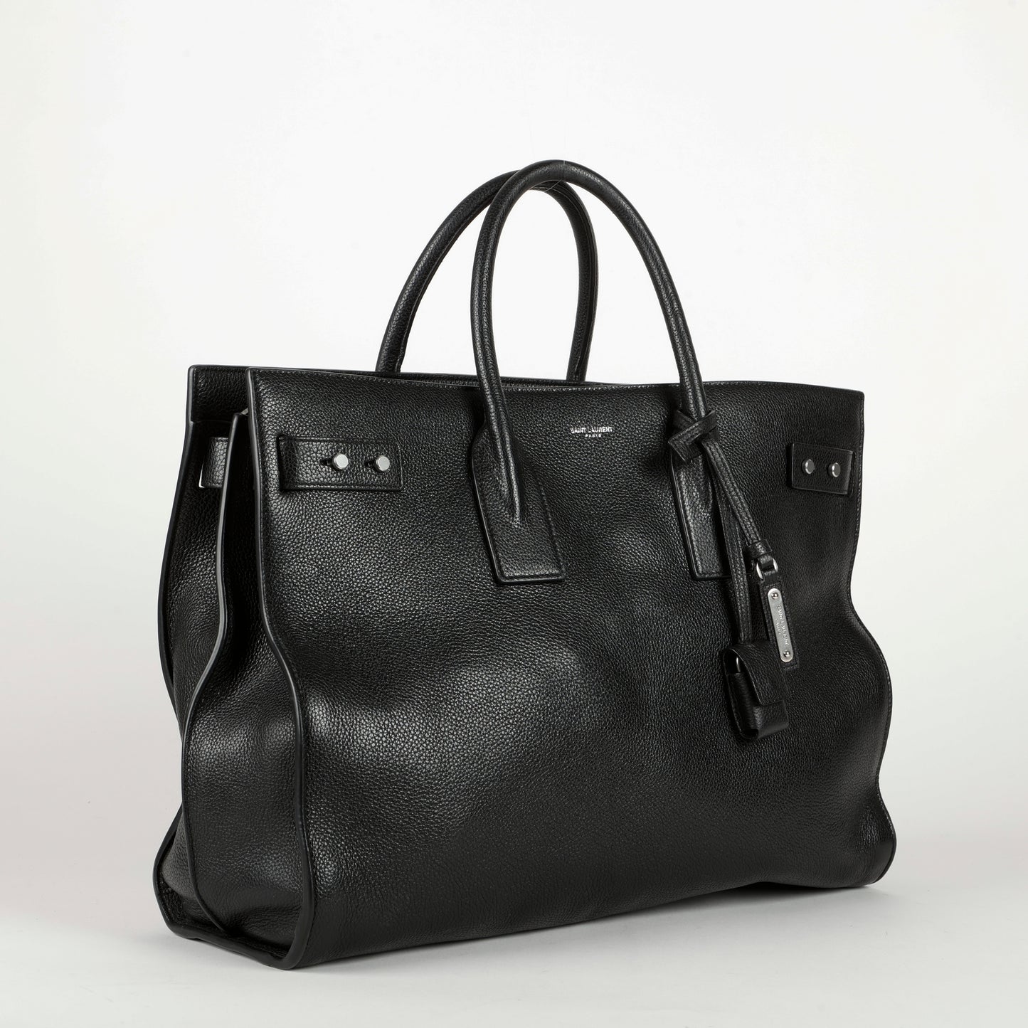 Large Souple Sac de Jour, Black Grained Calfskin