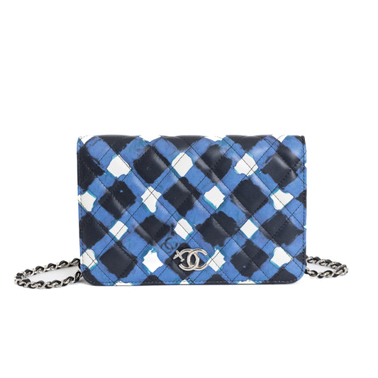 Airline Plaid Lambskin Wallet on Chain 7073