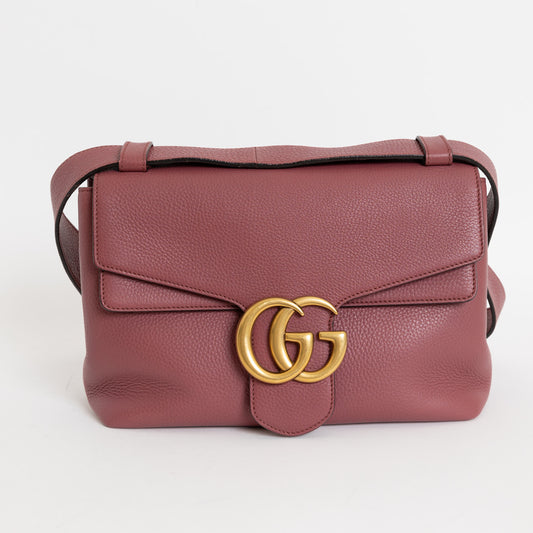 Gucci Cellarius Calfskin GG Marmont Shoulder Bag, Mauve