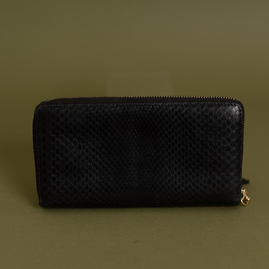 Continental Wallet, Black Python  9161