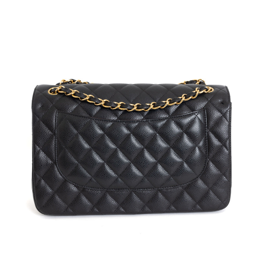 Jumbo Double Flap, Black Caviar 7616