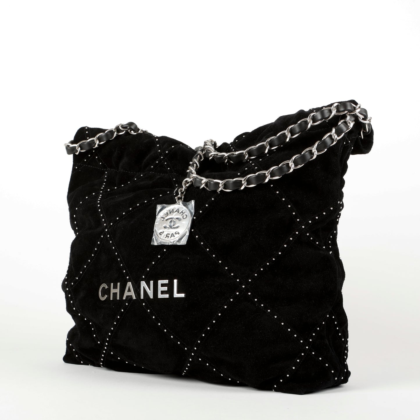Small Suede 22 Studded, Black Silver