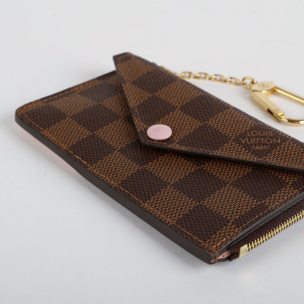 Recto Verso Card Holder, Damier Ebene Rose Ballerine