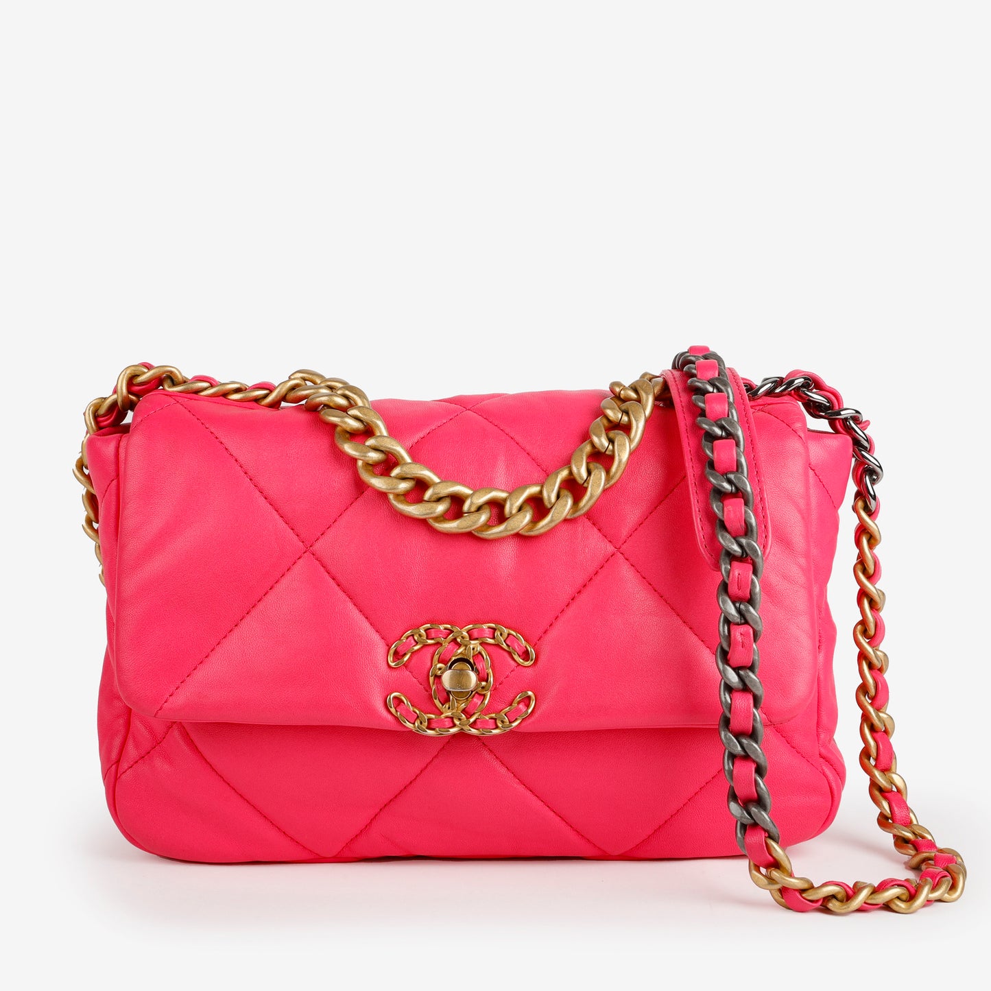 Small 19, Hot Pink Lambskin