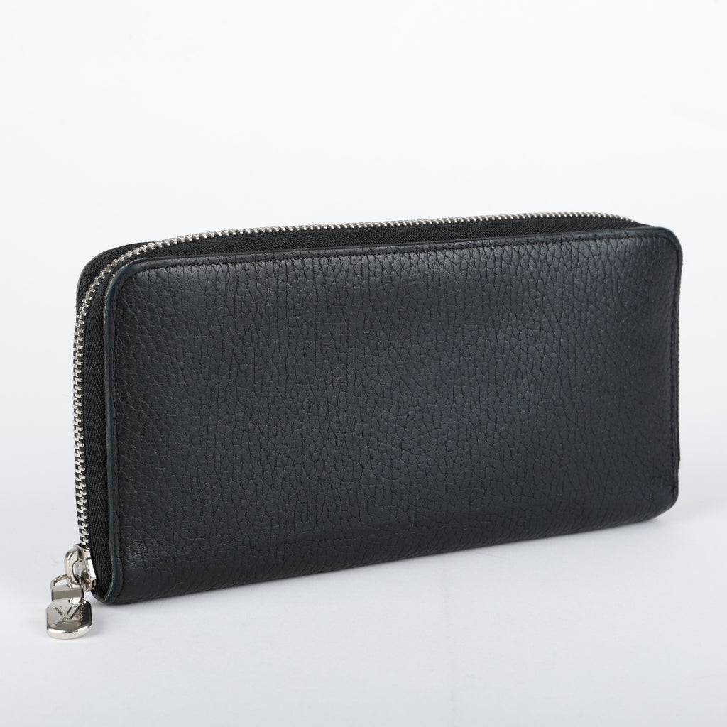 Long Zippy Wallet, Black Leather