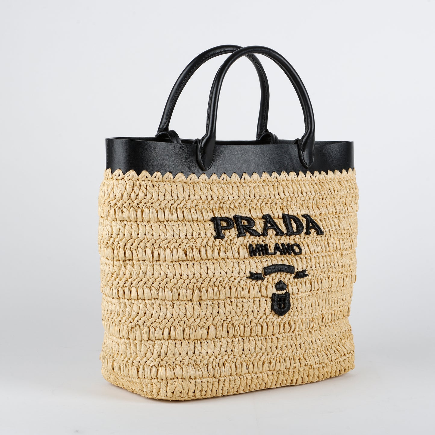 Small Crochet Leather Tote