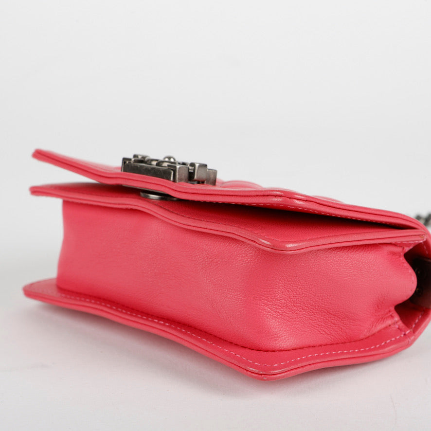 Micro Boy on Chain, Pink Lambskin