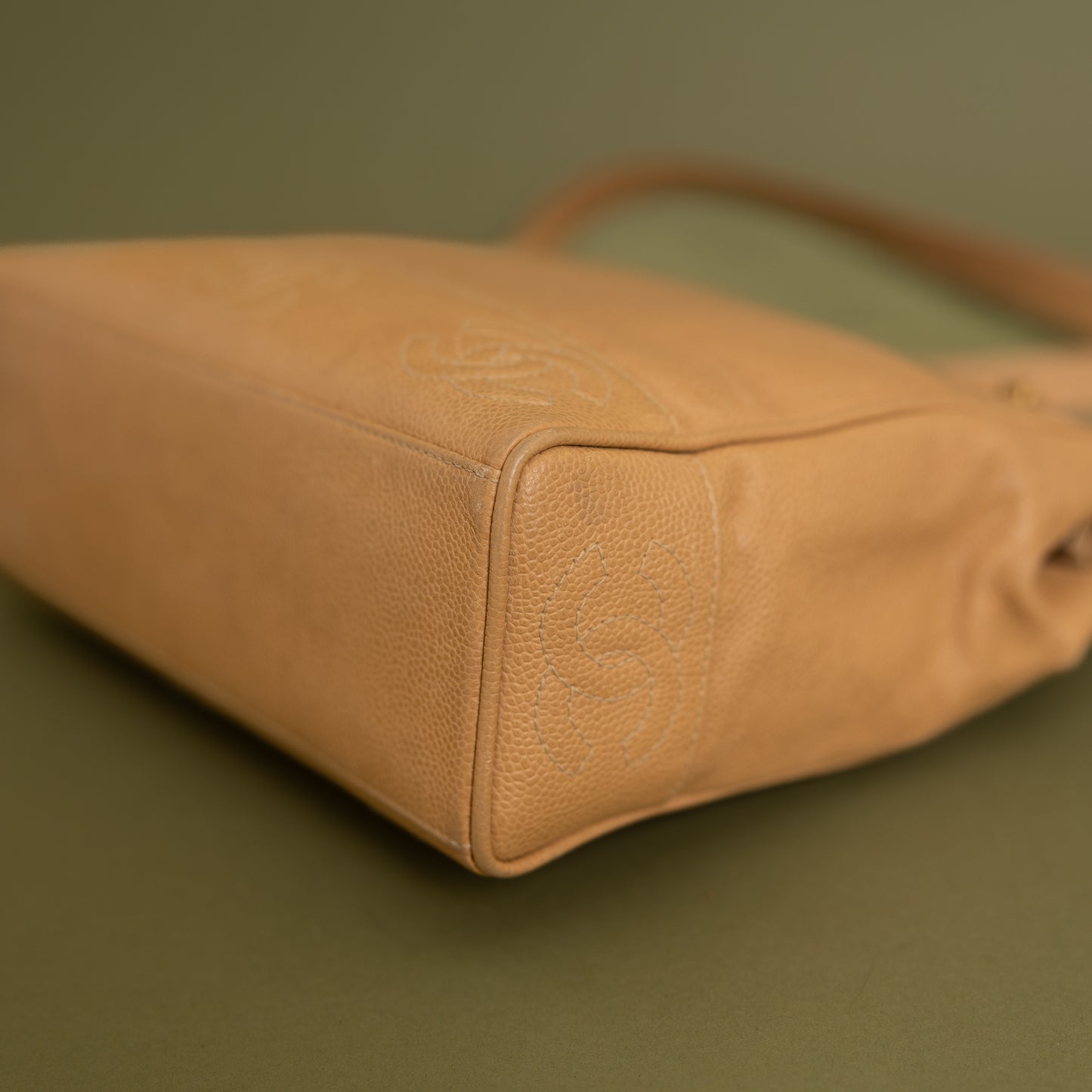 Beige Caviar Triple CC Tote