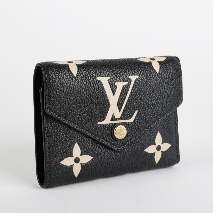 Victorine Wallet, Black Bicolor Empreinte 11930