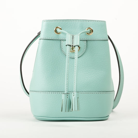 Ophidia Mini Bucket Bag Turquoise Calfskin