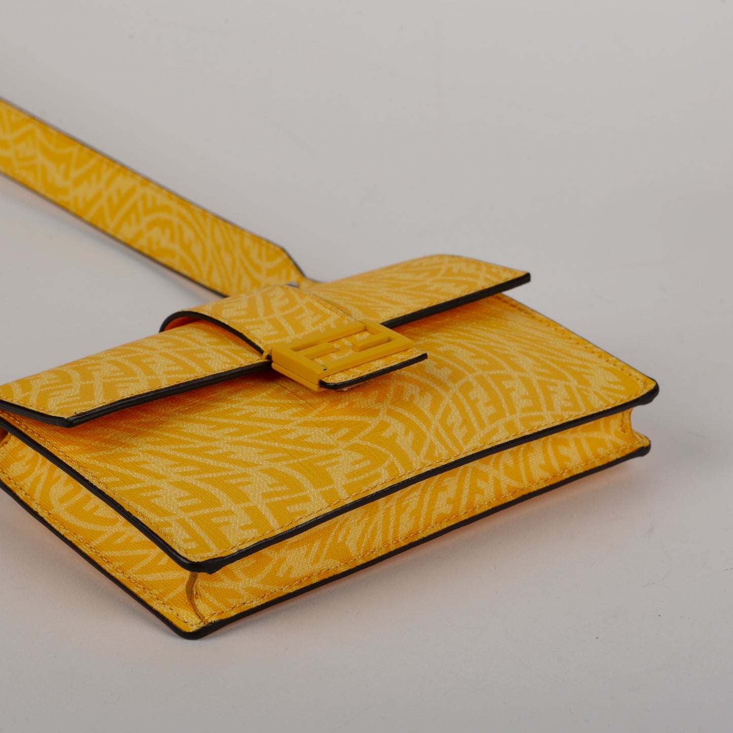 Baguette Belt Pouch Motif, Yellow Coated Canvas