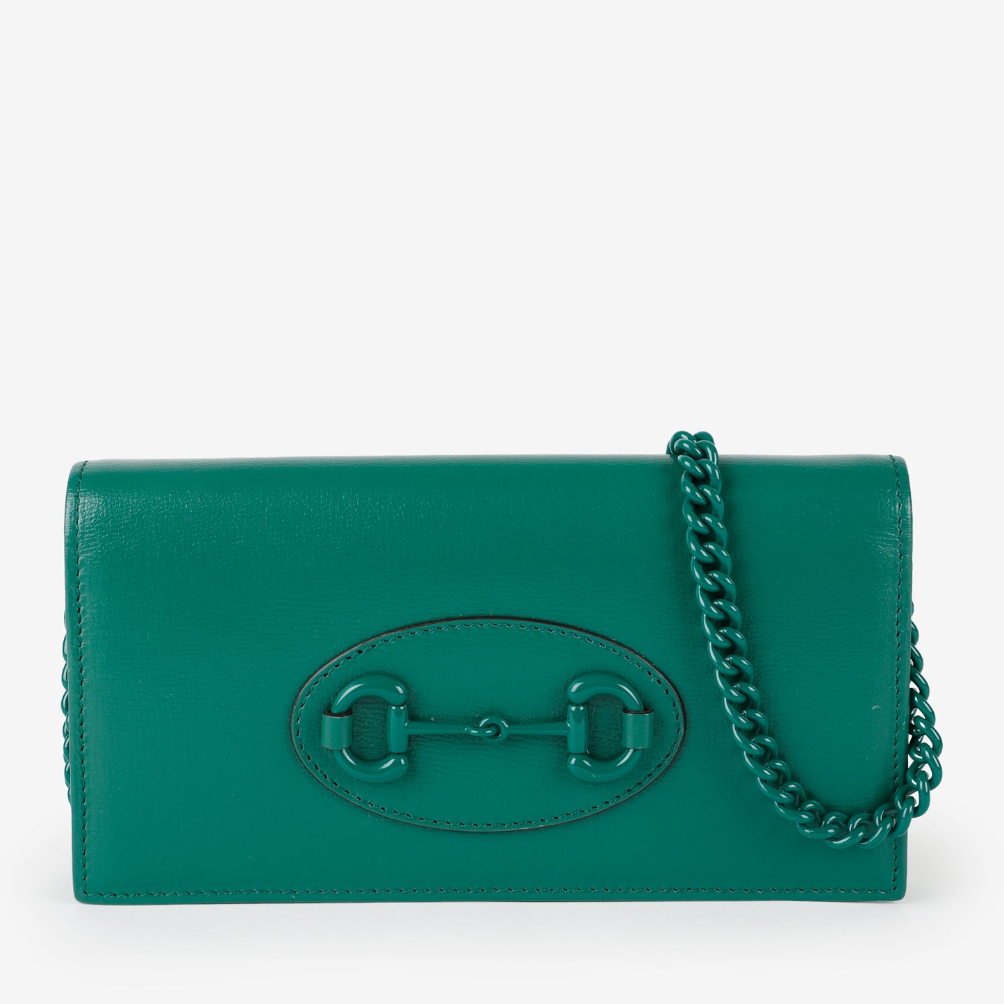 Horsebit 1955 Monochromatic Wallet on Chain, Green