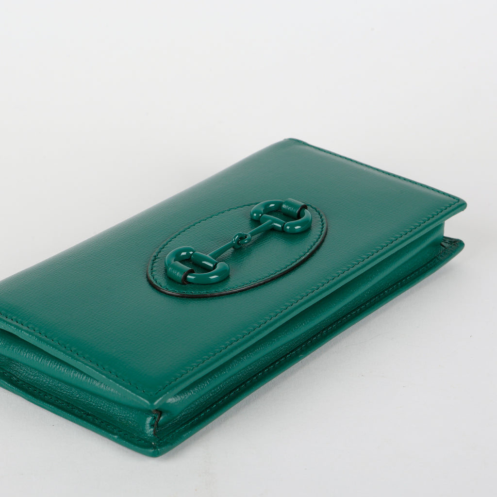 Horsebit 1955 Monochromatic Wallet on Chain, Green