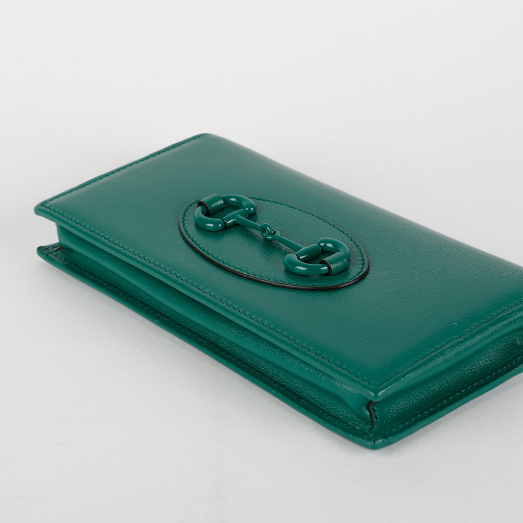 Horsebit 1955 Monochromatic Wallet on Chain, Green
