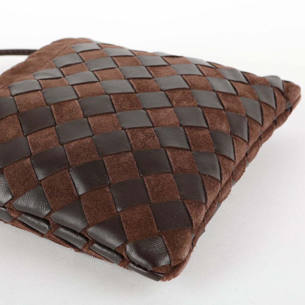 Mini Drawstring Crossbody, Brown Calfskin/Suede