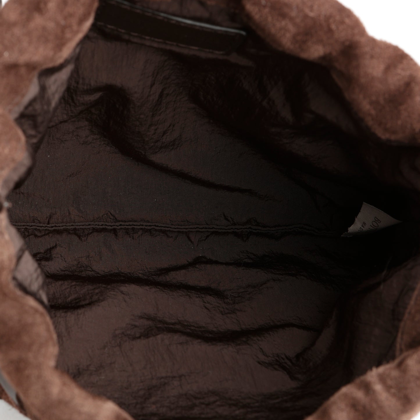 Mini Drawstring Crossbody, Brown Calfskin/Suede