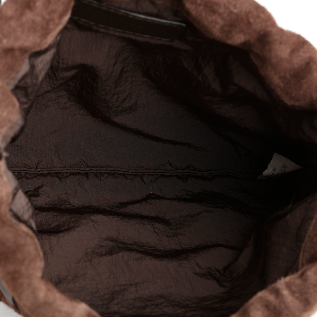 Mini Drawstring Crossbody, Brown Calfskin/Suede