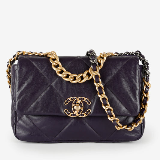 Small 19, Dark Purple Lambskin