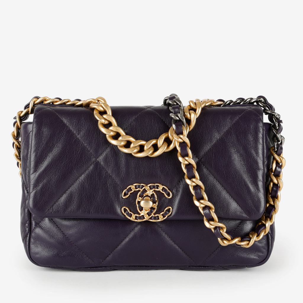 Small 19, Dark Purple Lambskin