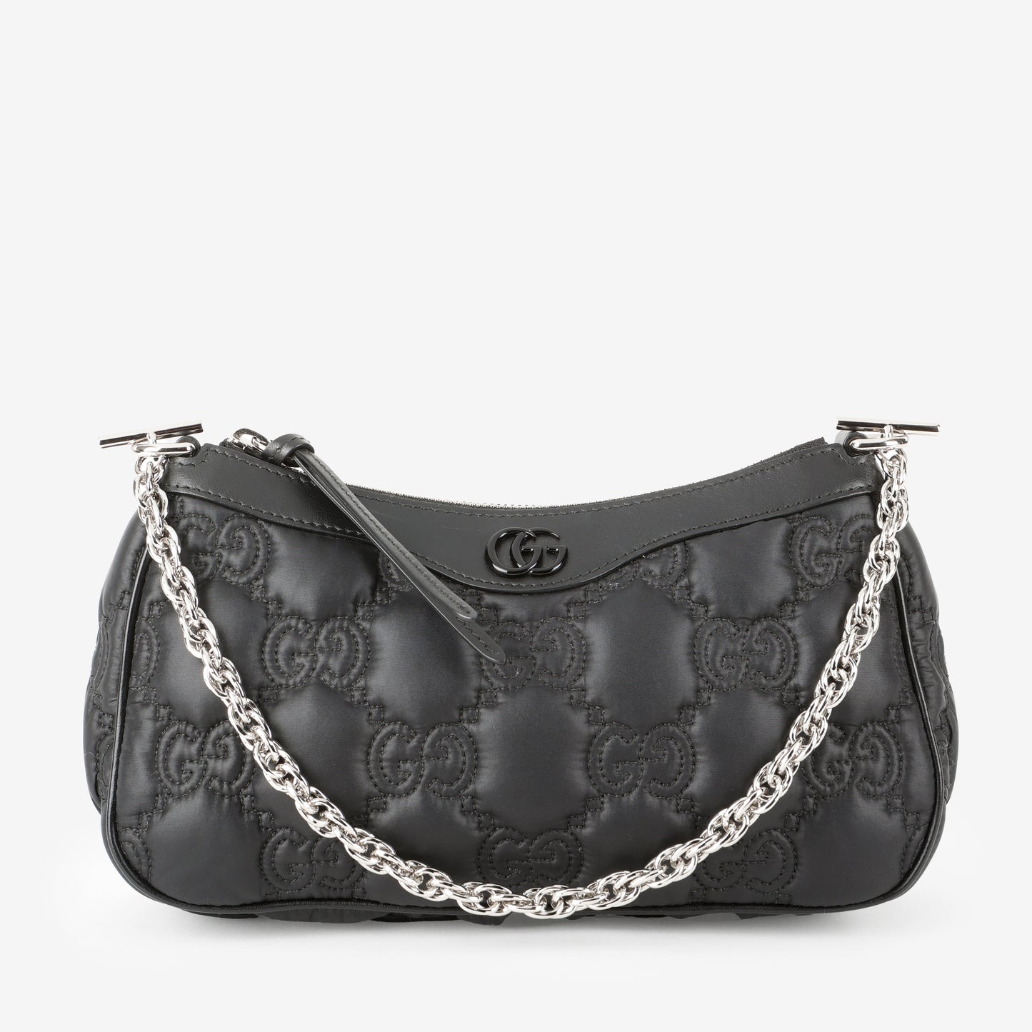 GG Matelasse Small Shoulder Bag, Black Nylon