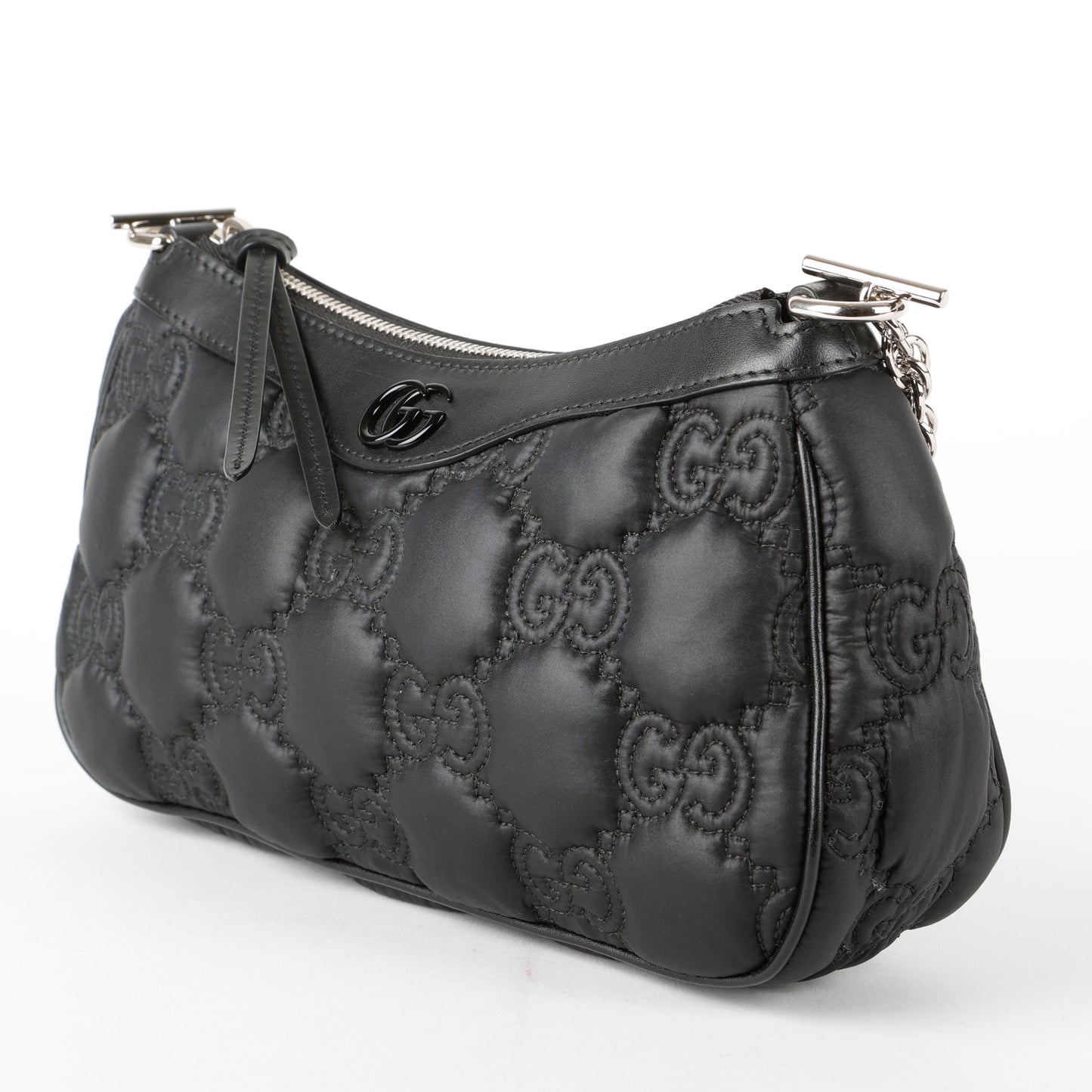 GG Matelasse Small Shoulder Bag, Black Nylon