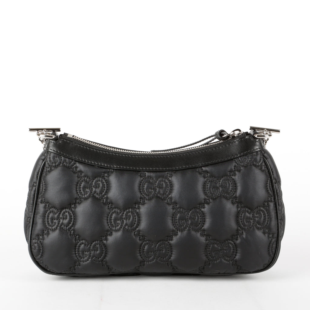 GG Matelasse Small Shoulder Bag, Black Nylon