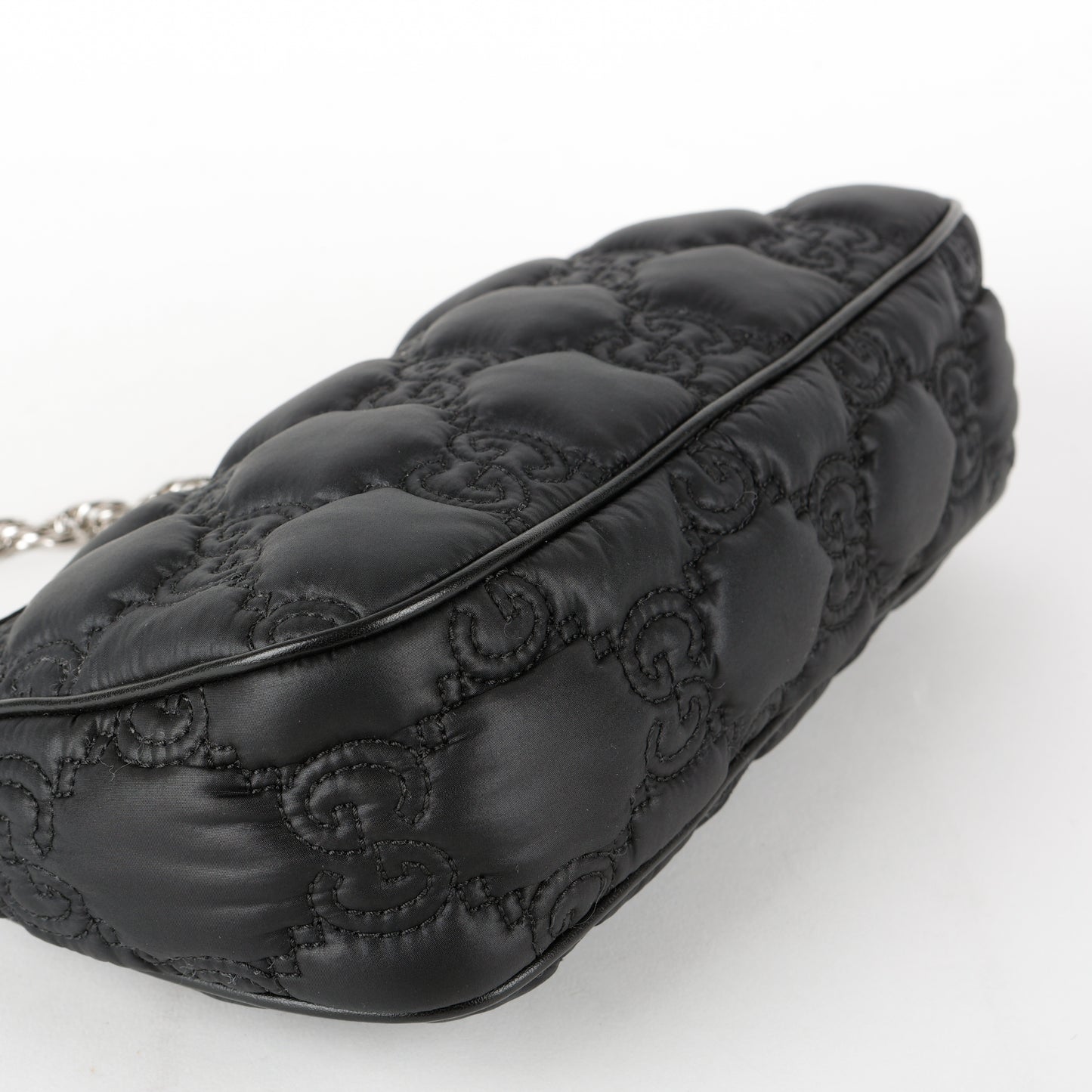 GG Matelasse Small Shoulder Bag, Black Nylon