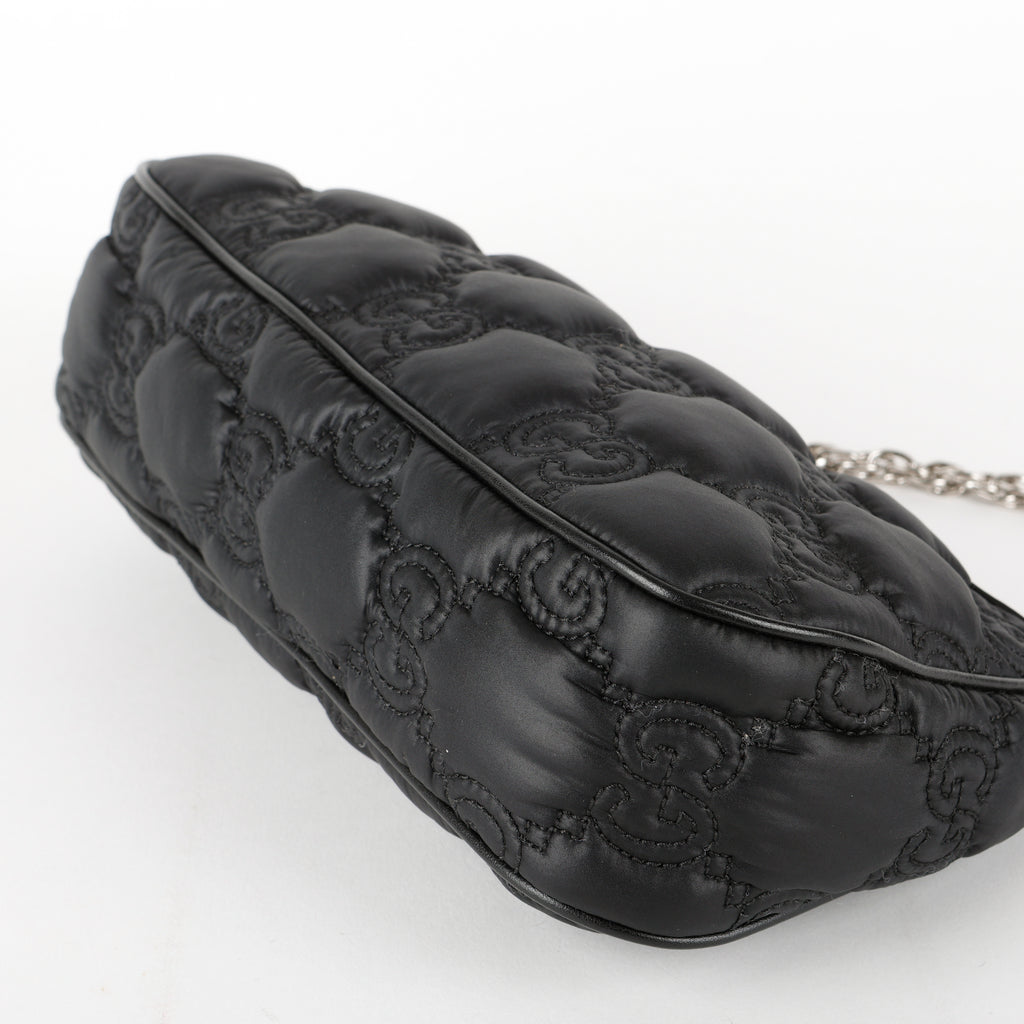 GG Matelasse Small Shoulder Bag, Black Nylon